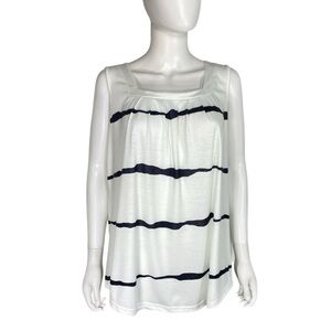 Squared Collar Sleeveless Striped Print Tank Top